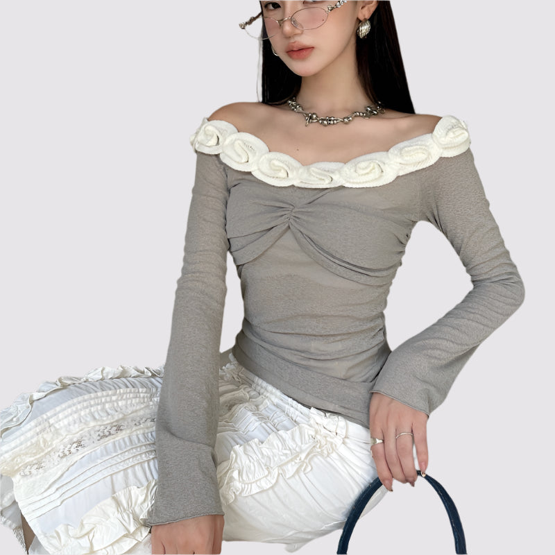 Long Sleeve Ballet Style French Top