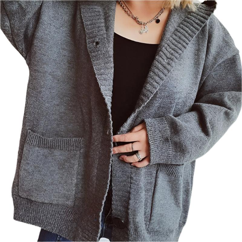 V-neck knitted cardigan - runwayfashionista.com