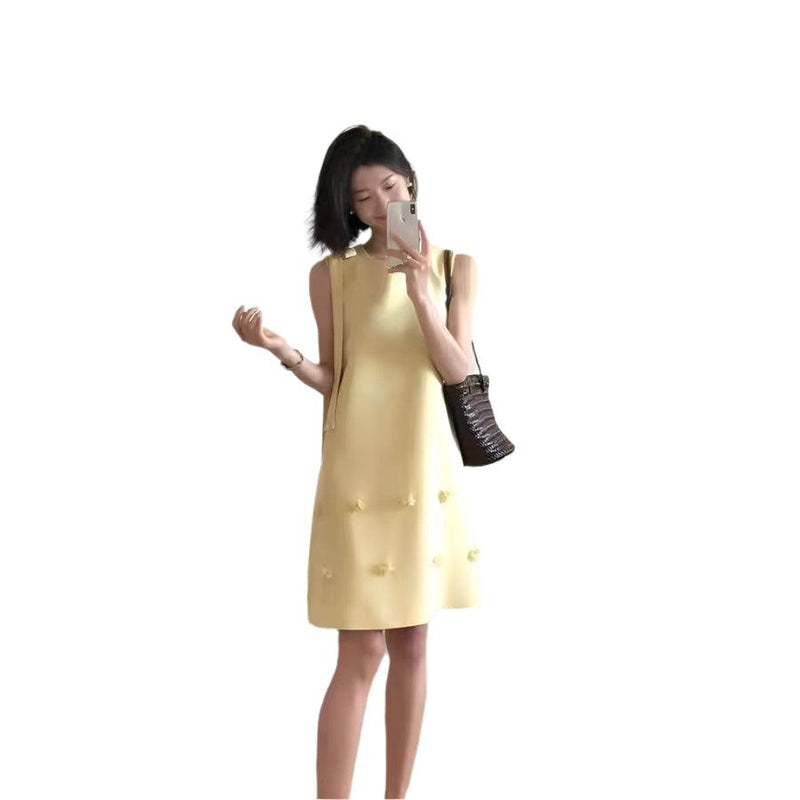 A-line Foral Round Neck Dress