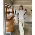 Irregular design short sleeved t-shirt - runwayfashionista.com