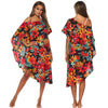 Asymmetry Floral Print Tunic Beach Dress