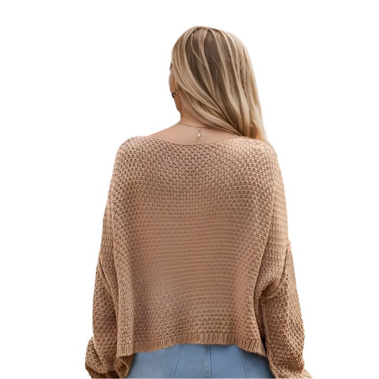 Round neck drop shoulder sweater - rnwayfashionista.com
