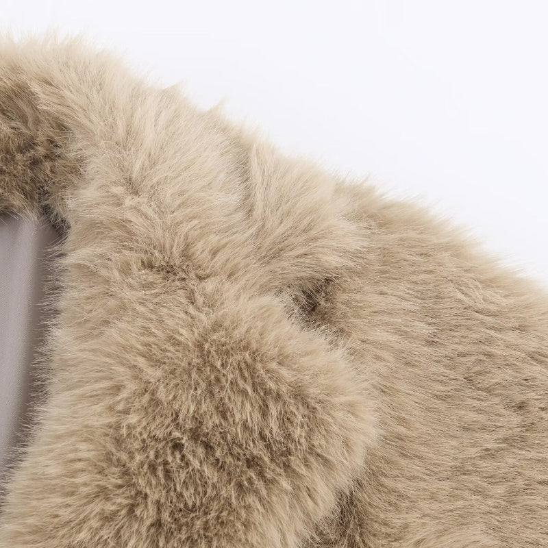 Artificial Fur Effect Short Jacket: The Luxe Commute Essential