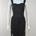 Tight Shoulder Strap Tassel Mini Dress
