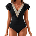 Flying sleeve one-piece swimsuit