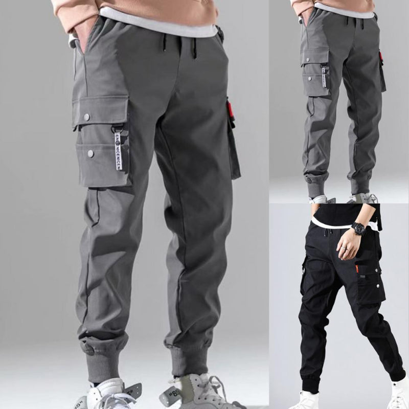 Hip HopMulti-pocket Cargo Pants - Grey