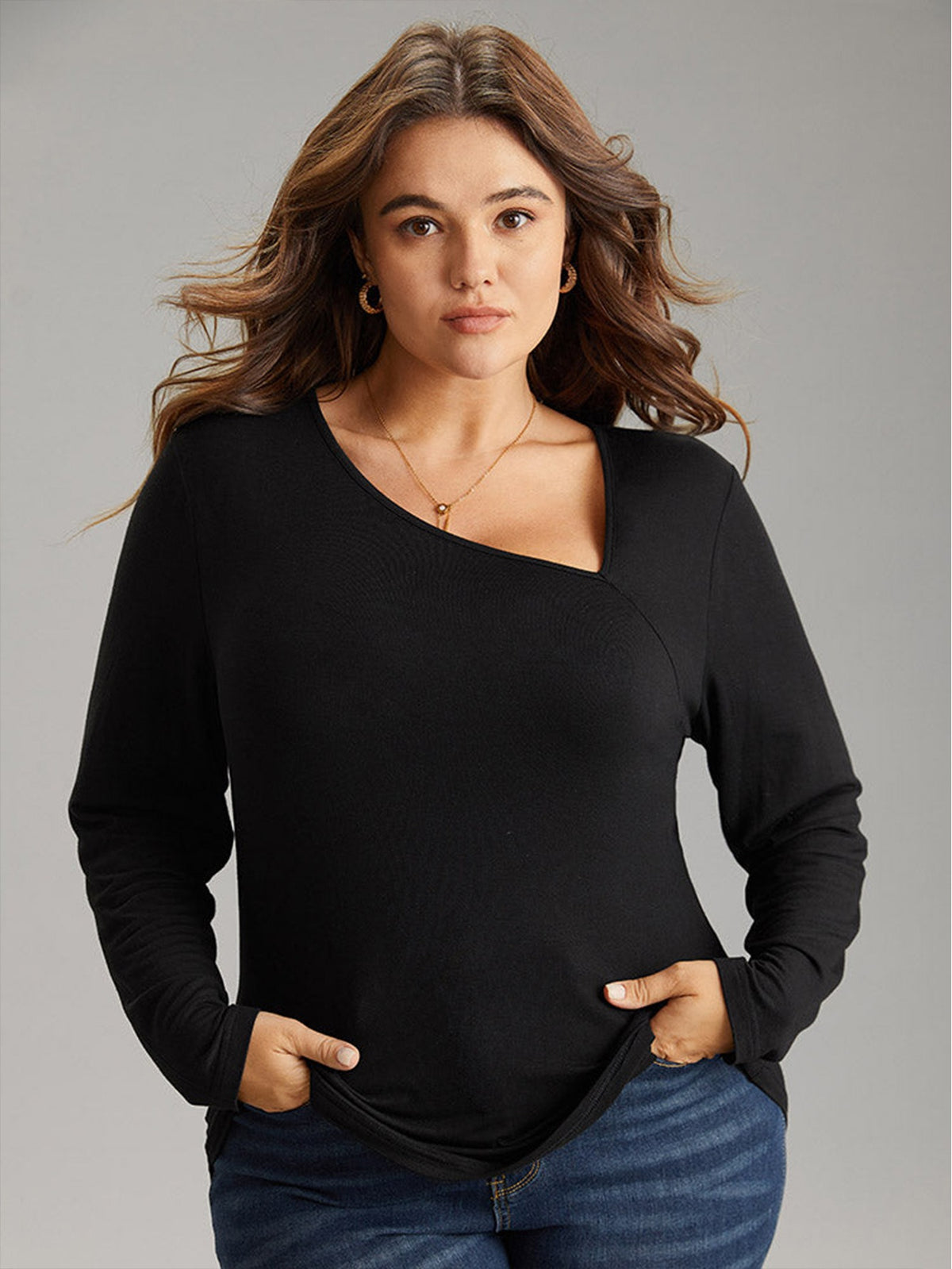 Versatile Knitted Long Sleeved Top - runwayfashionista.com