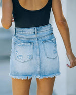 Ripped Raw Short Skirt - runwayfashionista.com