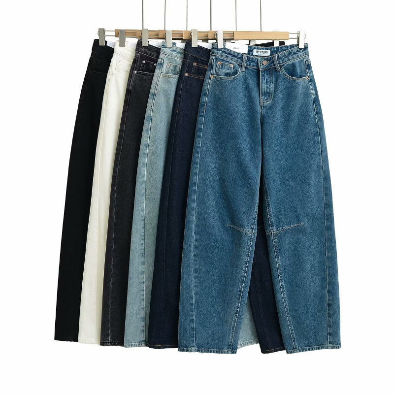 Step out boldly in these vintage high-waist wide-leg jeans that blend classic style with confident flair.