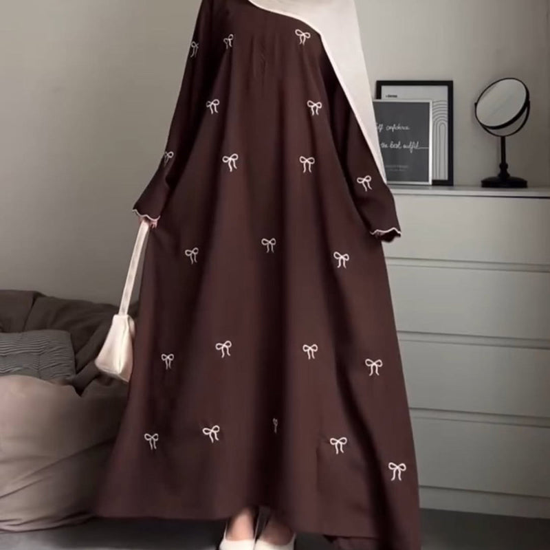 Butterfly Knot Embroidered MidiDress