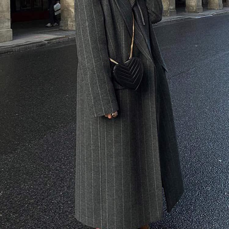 Striped Long Fashionable Coat