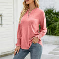 Notched Long Sleeve T-Shirt - runwayashionista.com