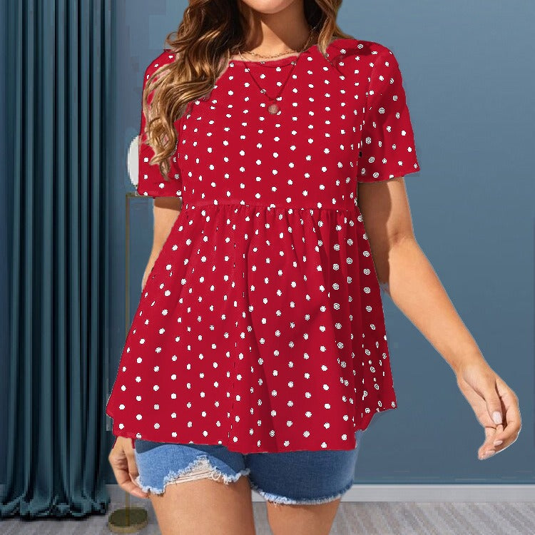 Short Sleeved Round Neck Maternity Shirt