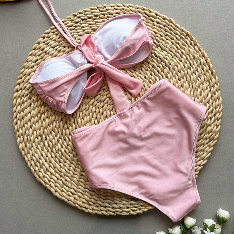Style Bikini High Waist Solid Color