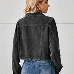 Button Up Long Sleeve Denim Jacket - runwayfashionista.com