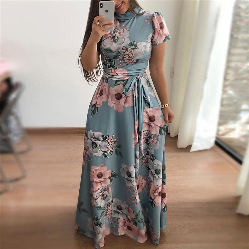 Boho Floral Print Maxi Dress - runwayfashionista.com