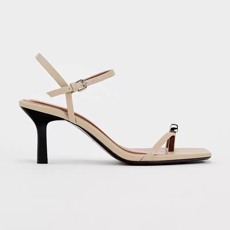 Step out boldly with these square-toe, low-heeled sandals that blend style and comfort effortlessly.
