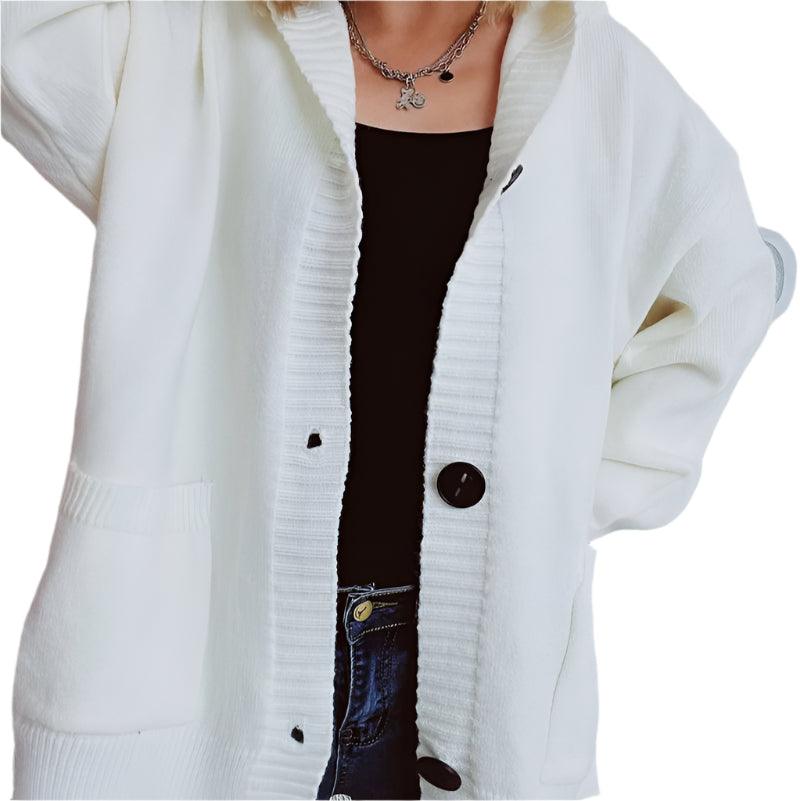 V-neck knitted cardigan - runwayfashionista.com