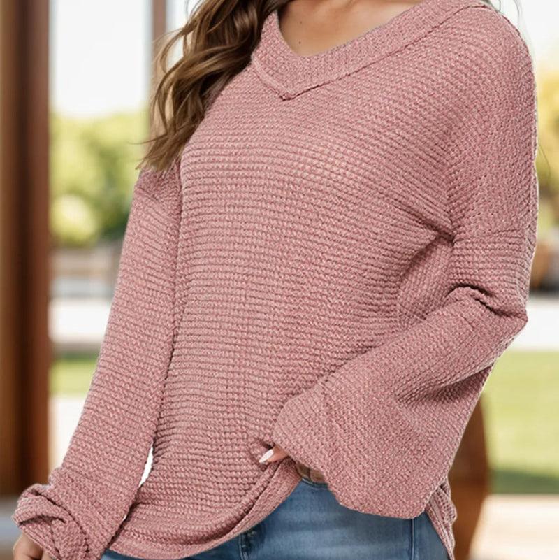 Dropped shoulder long sleeve top - runwayfashionista.com