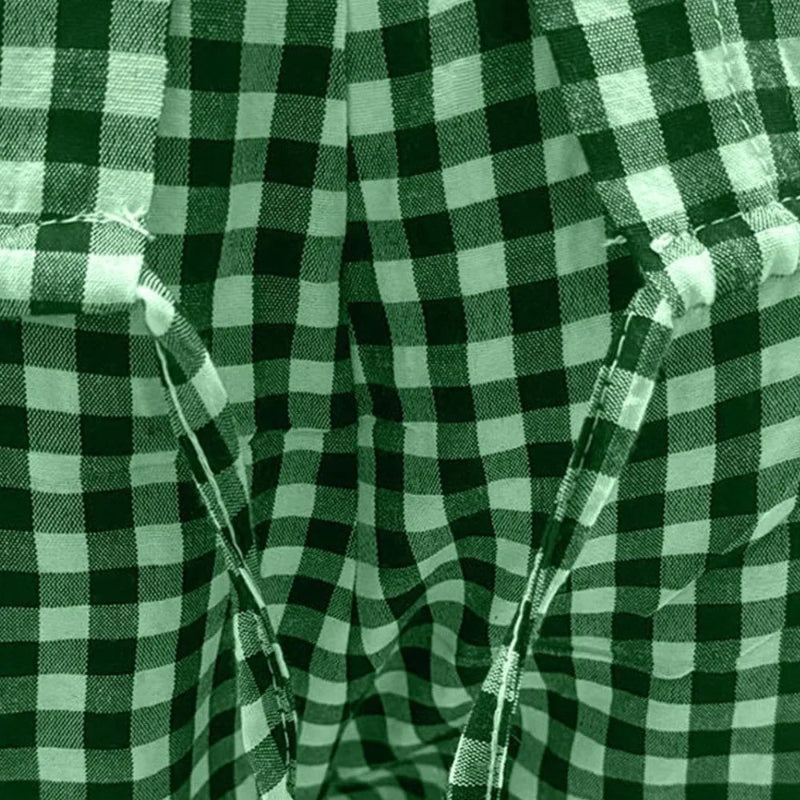 Plaid Round Neck Half Sleeve Top and Pants Set -  runwayfashionista.com