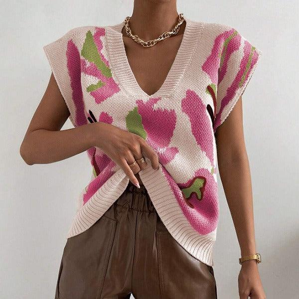 V-neck Temperament Knitted Vest