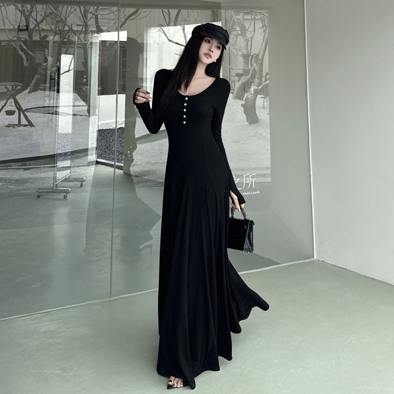 The Lazy-Luxe: Autumn A-Line Long Midi Dress