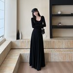 The Lazy-Luxe: Autumn A-Line Long Midi Dress