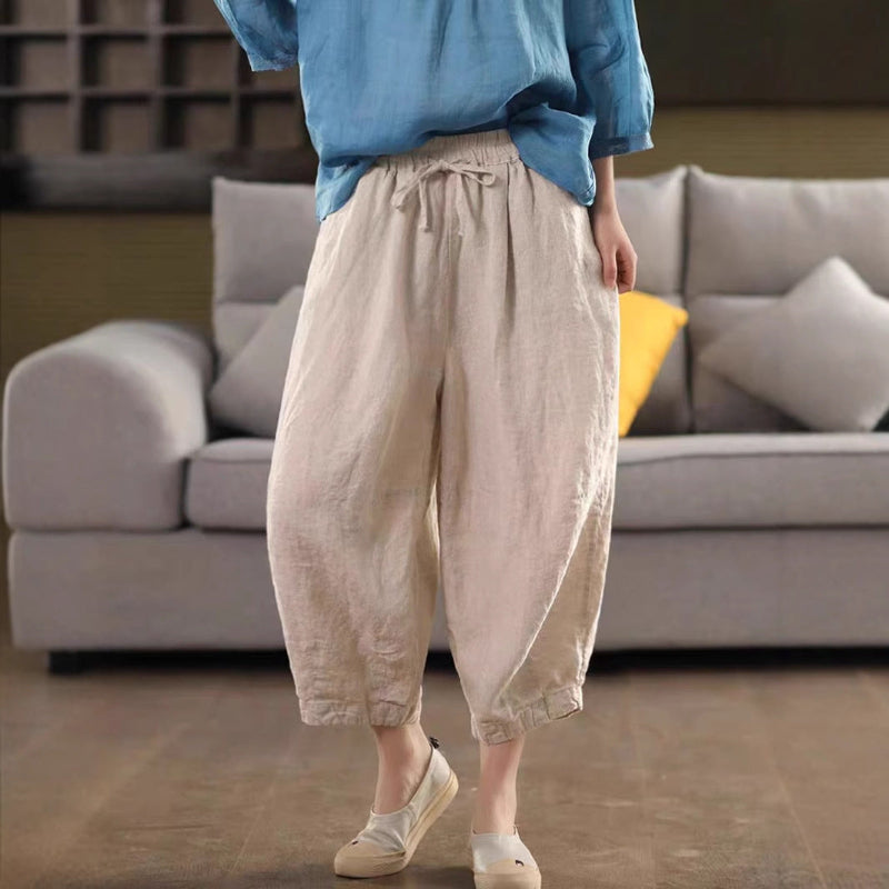 Tied Harem Pants: Edgy Linen Style