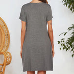 Short Sleeved Pocket Dress - runwayfashionista.com