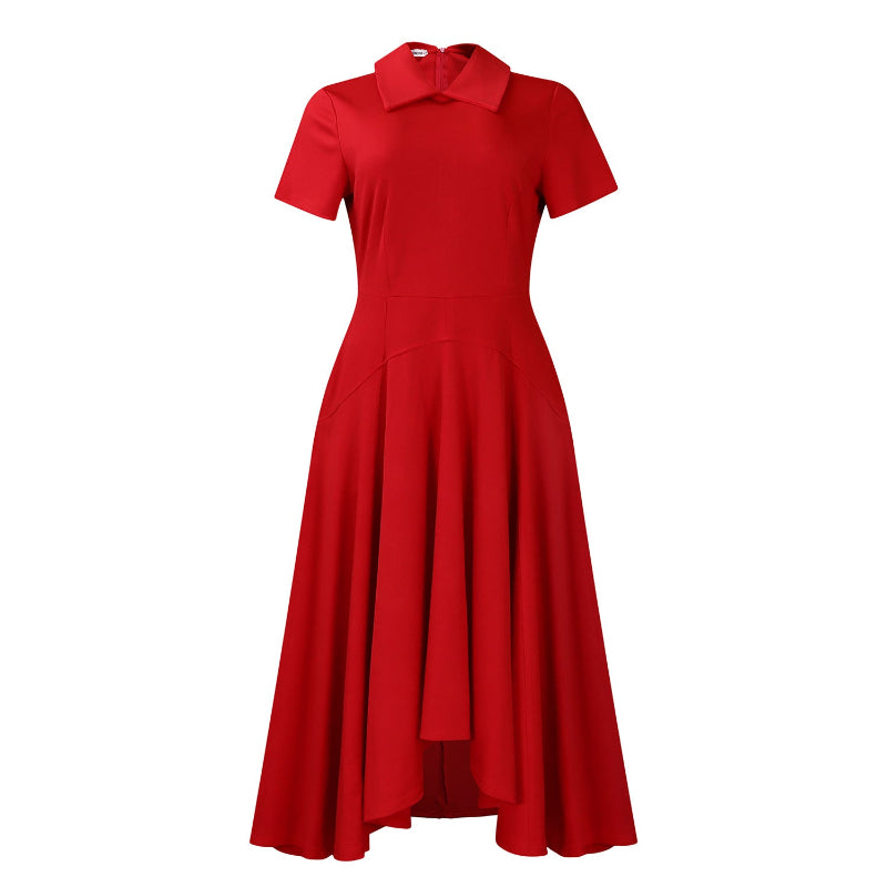 High-Waist A-Line Midi Dress
