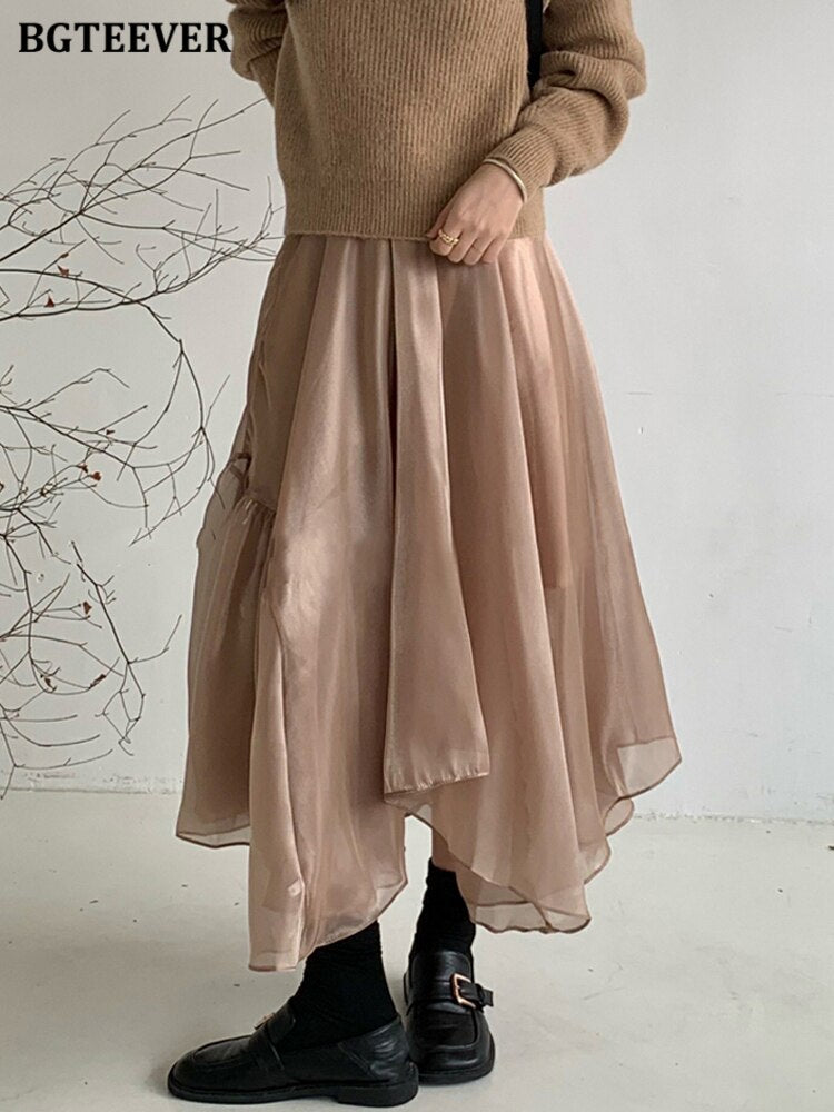 Elegant Irregular Long Skirts - runwayfashionista.com