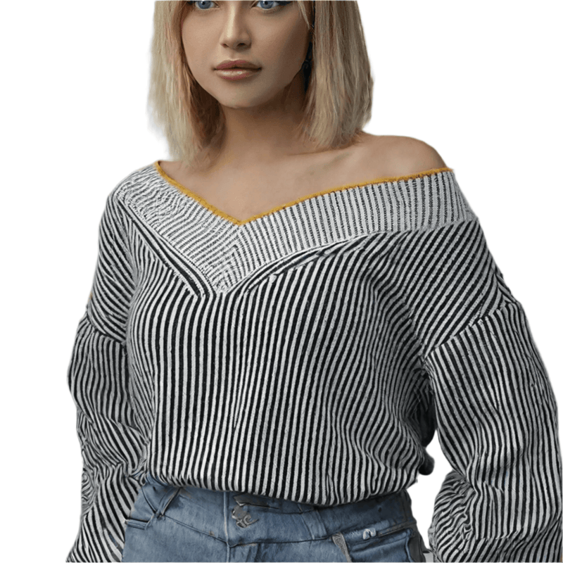 Striped Contrasting Sweater
