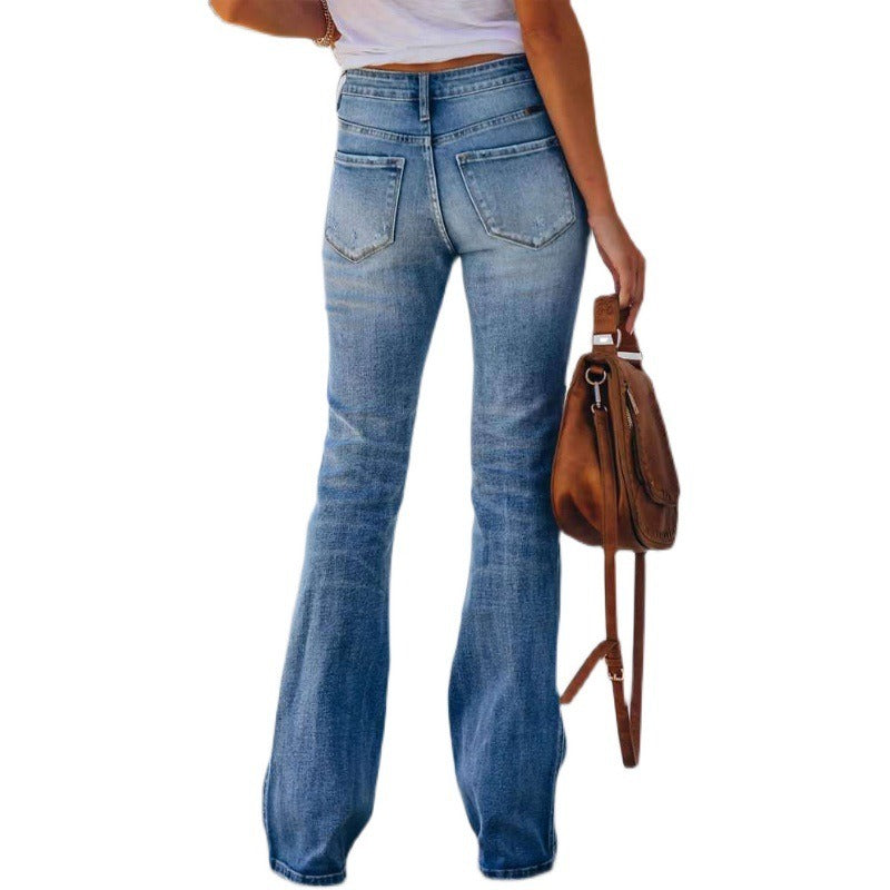 Casual Fitting Jeans High Waist - runwayfashionista.com