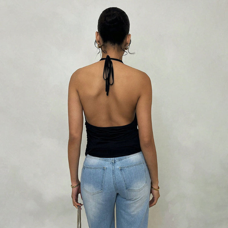 Backless Suspender Deep V-Top - runwayfashionista.com