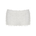 Comfy & Cute: White Low Waist Fuzzy Hot Pants for a Fresh, Sweet Style!