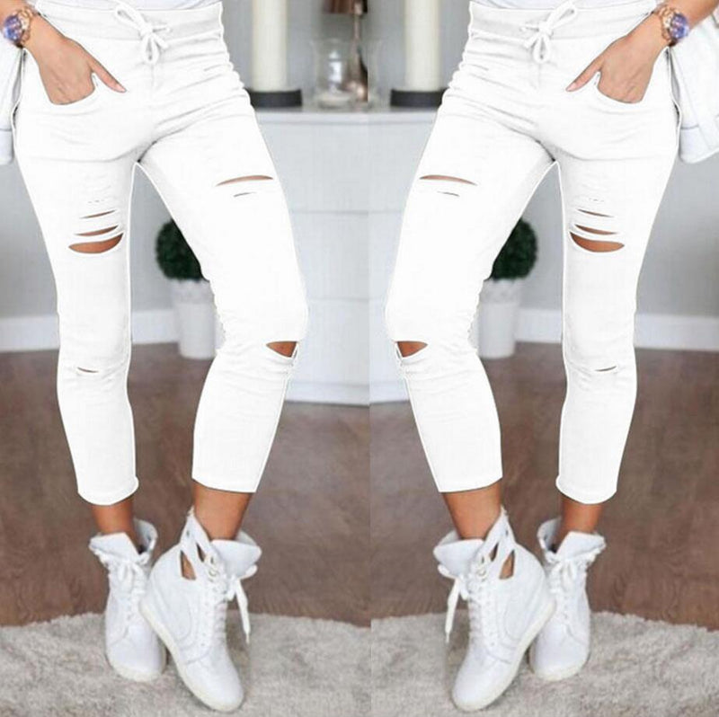 Skinny Stretch Ripped Jeans - runwayfashionista.com