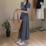 Fitted Top and Midi Skirt Two-Piece Set