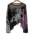 Studded sequin top thin long sleeved - runwayfashionista.com