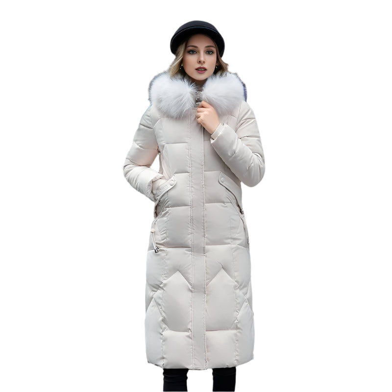 Slim Fit Knee Length Cotton Padded Jacket