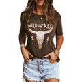 Short Sleeve Loose Printed Round Neck T Shirt - runwayfashionista.com