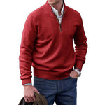 Men's Wool Blend Stand-up Collar Sweater - red