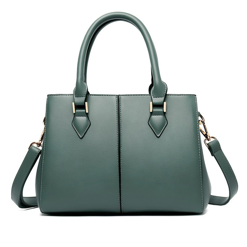 Large capacity soft leather women's handbag