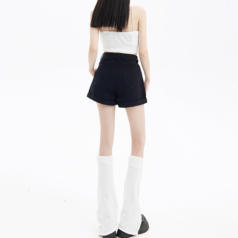 Casual Personality Frayed Hem Denim Shorts