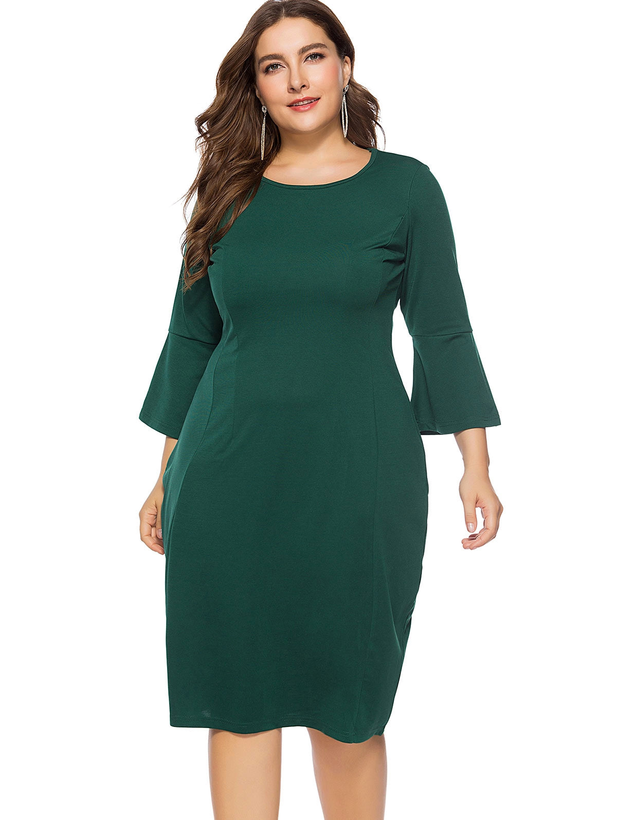 The Power Sleeve: Plus Size Bell Sleeve Sheath Dress
