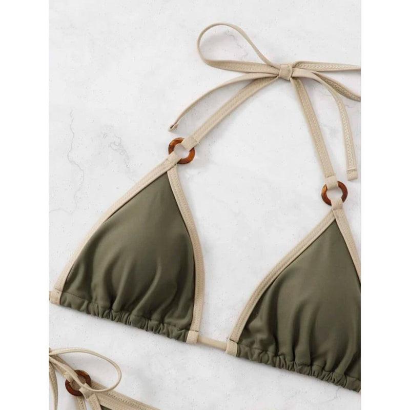 Solid color split bikini
