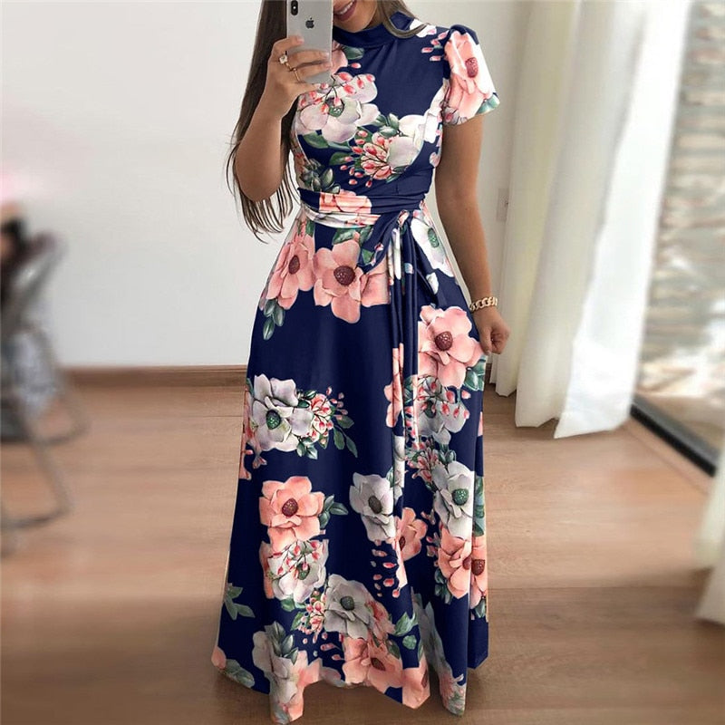 Boho Floral Print Maxi Dress - runwayfashionista.com