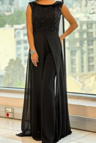 Sleeveless Sequined Long Party Midi Dress