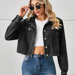 Button Up Long Sleeve Denim Jacket - runwayfashionista.com
