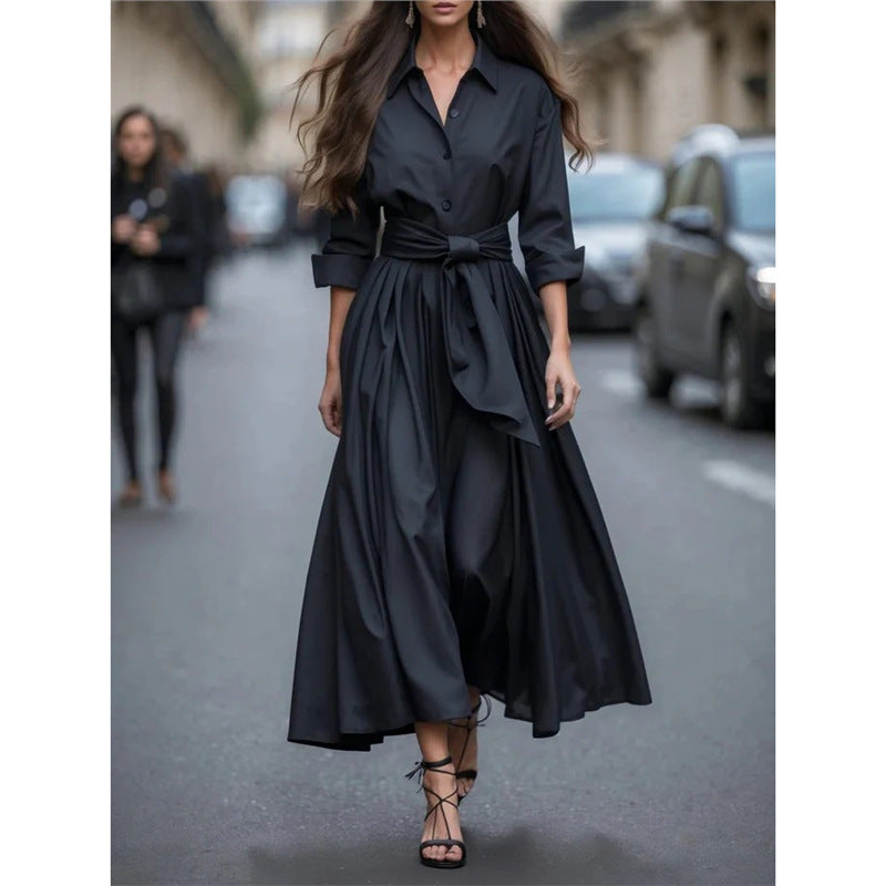 Lace Up POLO collar Dress Jacket