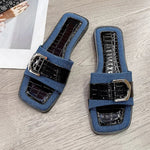 Buckle Trim Open Toe Flat Sandals - Elegant & Comfortable - runwayfashionista.com